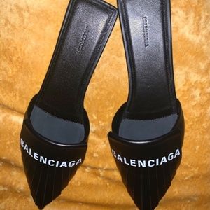 balenciaga fringe mule
